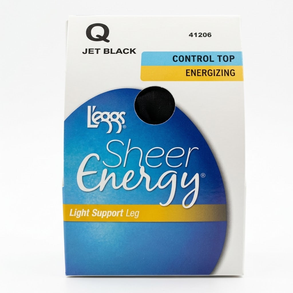 L'eggs Sheer Energy Control Top sheer toe Energizing Pantyhose(Suntan,Nude,Jet Black)